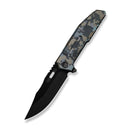 WEKNIFE Barracks Flipper Knife Pixel Pattern Titanium Handle (3.85" Black Stonewashed Bevels, Black Brushed Flats Bohler M390 Blade) WE25078-3 - We Knife