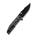 WEKNIFE Barracks Flipper Knife Pixel Pattern Titanium Handle (3.85" Black Stonewashed Bevels, Black Brushed Flats Bohler M390 Blade) WE25078-3 - We Knife