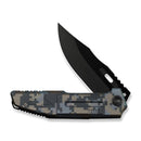 WEKNIFE Barracks Flipper Knife Pixel Pattern Titanium Handle (3.85" Black Stonewashed Bevels, Black Brushed Flats Bohler M390 Blade) WE25078-3 - We Knife