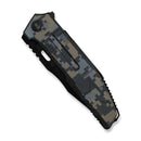 WEKNIFE Barracks Flipper Knife Pixel Pattern Titanium Handle (3.85" Black Stonewashed Bevels, Black Brushed Flats Bohler M390 Blade) WE25078-3 - We Knife