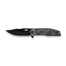 WEKNIFE Barracks Flipper Knife Pixel Pattern Titanium Handle (3.85" Black Stonewashed Bevels, Black Brushed Flats Bohler M390 Blade) WE25078-3 - We Knife