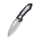 WEKNIFE Bogey Flipper & Thumb Hole Knife Blue & Satin Titanium Handle (3.64" Hand Rubbed Satin Bohler M390 Blade) WE23088-3 - We Knife