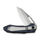 WEKNIFE Bogey Flipper & Thumb Hole Knife Blue & Satin Titanium Handle (3.64" Hand Rubbed Satin Bohler M390 Blade) WE23088-3 - We Knife