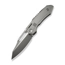 WEKNIFE Bogey Flipper & Thumb Hole Knife Gray Titanium Handle (3.64" Stonewashed Bohler M390 Blade, Satin Flat) WE23088-2 - We Knife