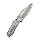 WEKNIFE Bogey Flipper & Thumb Hole Knife Gray Titanium Handle (3.64" Stonewashed Bohler M390 Blade, Satin Flat) WE23088-2 - We Knife