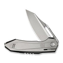 WEKNIFE Bogey Flipper & Thumb Hole Knife Gray Titanium Handle (3.64" Stonewashed Bohler M390 Blade, Satin Flat) WE23088-2 - We Knife