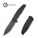 WEKNIFE Breach Flipper Knife Charcoal Gray Titanium Handle (3.85" Dark Gray Stonewashed Bohler M390 Blade) WE25077 - 1 - We Knife