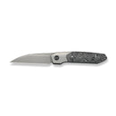 WEKNIFE Brr15 Flipper Knife Gray Titanium Handle With Aluminum Foil Carbon Fiber Inlay (3.25" Stonewashed Bohler M390 Blade) WE24007 - 2