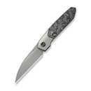 WEKNIFE Brr15 Flipper Knife Gray Titanium Handle With Aluminum Foil Carbon Fiber Inlay (3.25" Stonewashed Bohler M390 Blade) WE24007 - 2