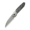 WEKNIFE Brr15 Flipper Knife Gray Titanium Handle With Aluminum Foil Carbon Fiber Inlay (3.25" Stonewashed Bohler M390 Blade) WE24007 - 2