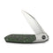 WEKNIFE Brr15 Flipper Knife Gray Titanium Handle With Jungle Wear FatCarbon Fiber Inlay (3.25" Hand Rubbed Satin Bohler M390 Blade) WE24007 - 4