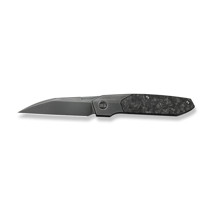 WEKNIFE Brr15 Flipper Knife Polished Gray Titanium Handle With Shredded Carbon Fiber Inlay (3.25" Polished Gray Bohler M390 Blade) WE24007 - 3