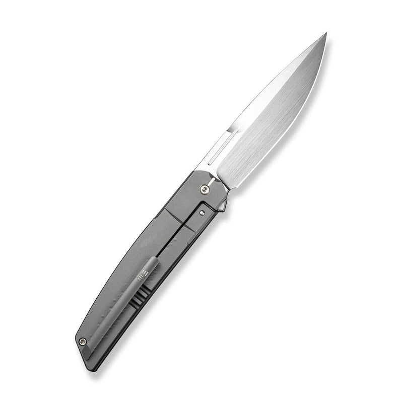WEKNIFE Cavelle Flipper Knife Gray Titanium Handle (3.78" Hand Rubbed Satin Bohler M390 Blade) WE25012 Sample1