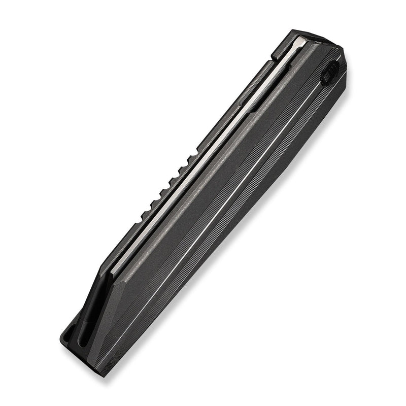 WEKNIFE Collinear Flipper Knife Gray & Satin Titanium Handle And Endcap (3.67" Hand Rubbed Satin Bohler M390 Blade) WE22034D - 2