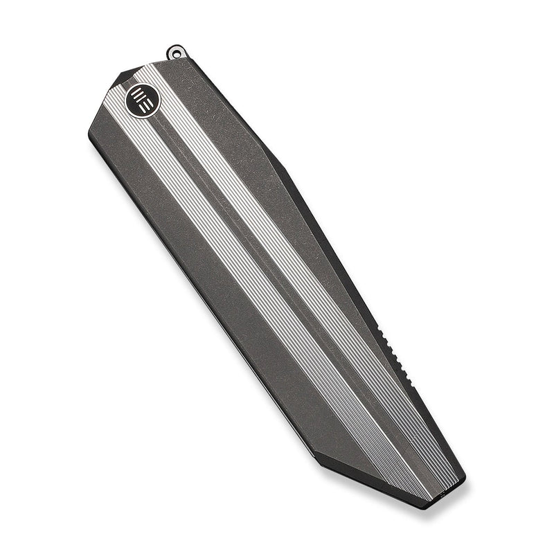 WEKNIFE Collinear Flipper Knife Gray & Satin Titanium Handle And Endcap (3.67" Hand Rubbed Satin Bohler M390 Blade) WE22034D - 2
