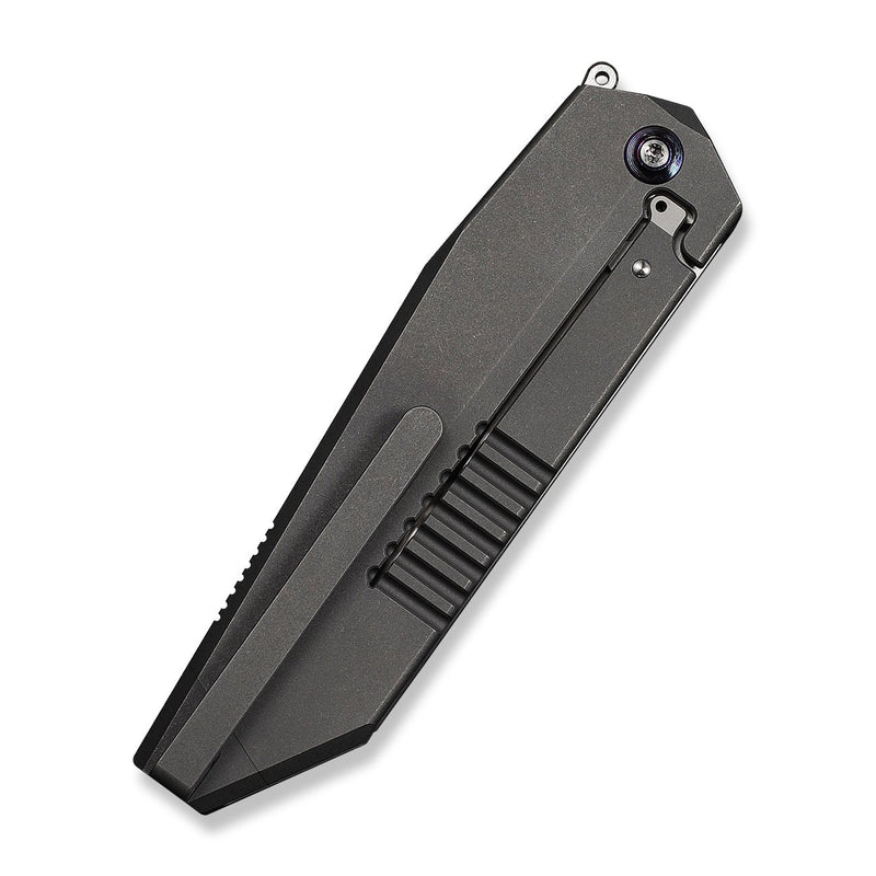 WEKNIFE Collinear Flipper Knife Gray & Satin Titanium Handle And Endcap (3.67" Hand Rubbed Satin Bohler M390 Blade) WE22034D - 2