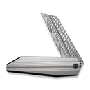 WEKNIFE Collinear Flipper Knife Polished Bead Blasted & Satin Titanium Handle And Endcap (3.67" Fafnir Damasteel Blade) WE22034D - DS1