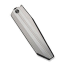 WEKNIFE Collinear Flipper Knife Polished Bead Blasted & Satin Titanium Handle And Endcap (3.67" Fafnir Damasteel Blade) WE22034D - DS1