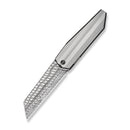 WEKNIFE Collinear Flipper Knife Polished Bead Blasted & Satin Titanium Handle And Endcap (3.67" Fafnir Damasteel Blade) WE22034D - DS1