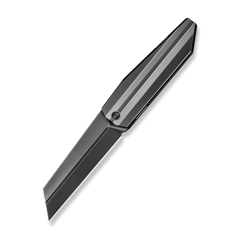 WEKNIFE Collinear Flipper Knife Polished Gray & Satin Titanium Handle And Endcap (3.67" Polished Gray Bohler M390 Blade) WE22034D - 4