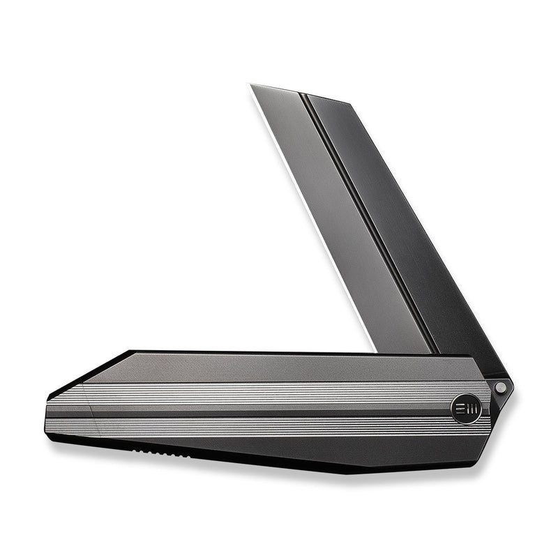 WEKNIFE Collinear Flipper Knife Polished Gray & Satin Titanium Handle And Endcap (3.67" Polished Gray Bohler M390 Blade) WE22034D - 4