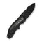 WEKNIFE Coral SLT Flipper Knife Black Titanium Handle With Aluminum Foil Carbon Fiber Inlay (2.95" Black Stonewashed CPM 20CV Blade) WE24044 - 1