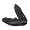 WEKNIFE Coral SLT Flipper Knife Black Titanium Handle With Aluminum Foil Carbon Fiber Inlay (2.95" Black Stonewashed CPM 20CV Blade) WE24044 - 1