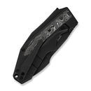WEKNIFE Coral SLT Flipper Knife Black Titanium Handle With Aluminum Foil Carbon Fiber Inlay (2.95" Black Stonewashed CPM 20CV Blade) WE24044 - 1