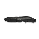 WEKNIFE Coral SLT Flipper Knife Black Titanium Handle With Aluminum Foil Carbon Fiber Inlay (2.95" Black Stonewashed CPM 20CV Blade) WE24044 - 1