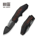 WEKNIFE Coral SLT Flipper Knife Bronze / Black Titanium Handle With Lava Flow FatCarbon Fiber Inlay (2.95" Polished Gray CPM 20CV Blade) WE24044 - 3
