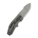 WEKNIFE Coral SLT Flipper Knife Gray Titanium Handle With Marble Carbon Fiber Inlay (2.95" Gray Stonewashed CPM 20CV Blade) WE24044 - 2