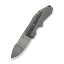 WEKNIFE Coral SLT Flipper Knife Gray Titanium Handle With Marble Carbon Fiber Inlay (2.95" Gray Stonewashed CPM 20CV Blade) WE24044 - 2