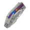 WEKNIFE Coral SLT Flipper Knife Polished Bead Blasted Titanium Handle With Timascus Inlay (2.95" Polished Bead Blasted CPM 20CV Blade) WE24044 - 4