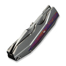 WEKNIFE Coral SLT Flipper Knife Polished Bead Blasted Titanium Handle With Timascus Inlay (2.95" Polished Bead Blasted CPM 20CV Blade) WE24044 - 4