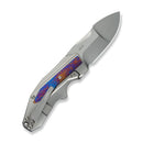 WEKNIFE Coral SLT Flipper Knife Polished Bead Blasted Titanium Handle With Timascus Inlay (2.95" Polished Bead Blasted CPM 20CV Blade) WE24044 - 4