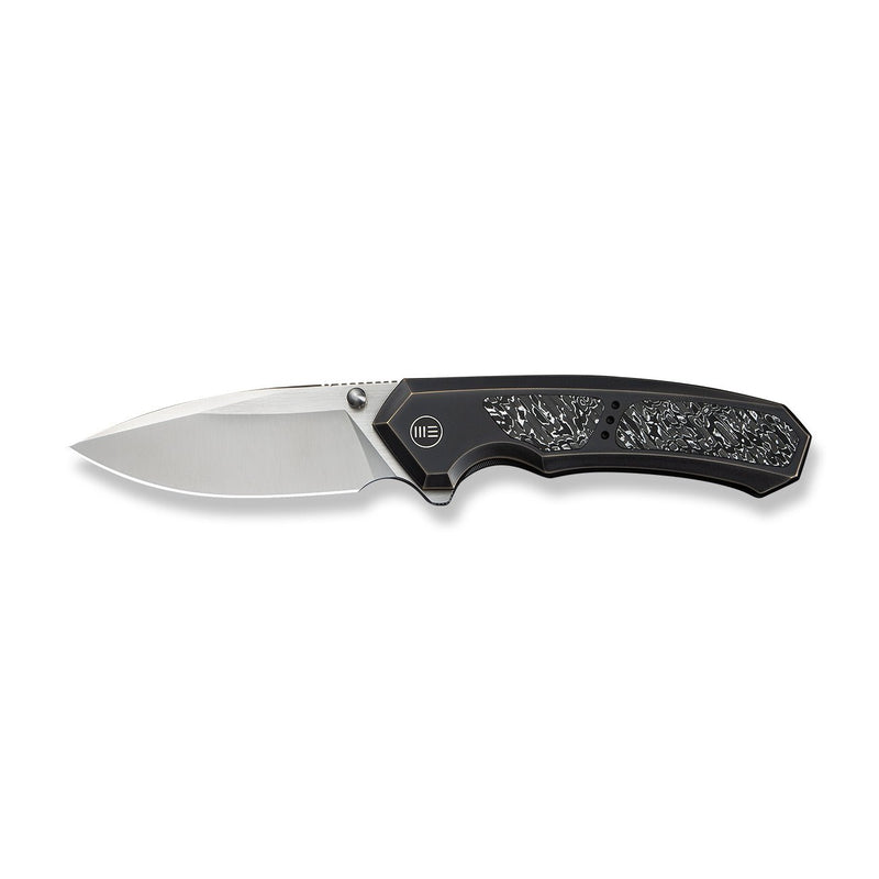 WEKNIFE Corwyn Flipper & Thumb Stud Knife Bronze & Black Titanium Handle With Aluminum Foil Carbon Fiber Inlay (3.7" Satin Finished Bohler M390 Blade) WE24088 - 3