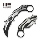 WEKNIFE Cryonix Flipper Knife Black & Satin Titanium Handle (2.03" Black Stonewashed Bohler M390 Blade, Satin Flat) WE24070 - 1