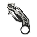 WEKNIFE Cryonix Flipper Knife Black & Satin Titanium Handle (2.03" Black Stonewashed Bohler M390 Blade, Satin Flat) WE24070 - 1