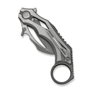 WEKNIFE Cryonix Flipper Knife Gray & Satin Titanium Handle (2.03" Gray Stonewashed Bohler M390 Blade, Satin Flat) WE24070 - 2