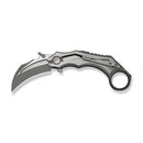 WEKNIFE Cryonix Flipper Knife Gray & Satin Titanium Handle (2.03" Gray Stonewashed Bohler M390 Blade, Satin Flat) WE24070 - 2