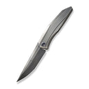 WEKNIFE Cybernetic Top Flipper Knife Polished Gray Titanium Handle (3.91" Polished Gray CPM 20CV Blade) WE22033-6