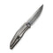 WEKNIFE Cybernetic Top Flipper Knife Polished Gray Titanium Handle (3.91" Polished Gray CPM 20CV Blade) WE22033-6