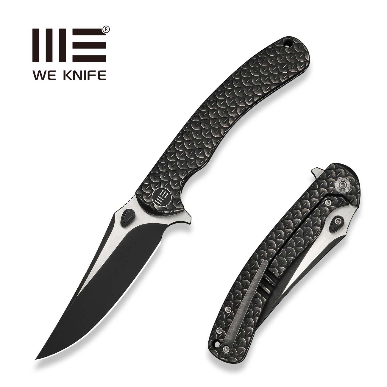 WEKNIFE Dracarys Flipper & Thumb Stud Knife Black Titanium Handle (3.5 – We  Knife