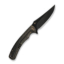 WEKNIFE Dracarys Flipper & Thumb Stud Knife Bronze & Black Titanium Handle (3.58" Black Stonewashed Bevels, Black Brushed Flats Bohler M390 Blade) WE25061B - 4 - We Knife