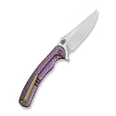 WEKNIFE Dracarys Flipper & Thumb Stud Knife Purple & Golden Titanium Handle (3.58" Hand Rubbed Satin Bohler M390 Blade) WE25061B - 2 - We Knife