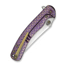 WEKNIFE Dracarys Flipper & Thumb Stud Knife Purple & Golden Titanium Handle (3.58" Hand Rubbed Satin Bohler M390 Blade) WE25061B - 2 - We Knife