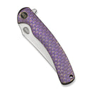 WEKNIFE Dracarys Flipper & Thumb Stud Knife Purple & Golden Titanium Handle (3.58" Hand Rubbed Satin Bohler M390 Blade) WE25061B - 2 - We Knife