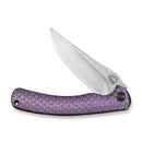 WEKNIFE Dracarys Flipper & Thumb Stud Knife Purple & Golden Titanium Handle (3.58" Hand Rubbed Satin Bohler M390 Blade) WE25061B - 2 - We Knife