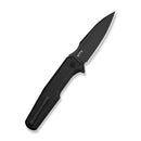 WEKNIFE Dressytak Flipper & Button Lock Knife Black Titanium Handle (3.37" Black Stonewashed Bohler M390 Blade) WE25059 - 1 - We Knife