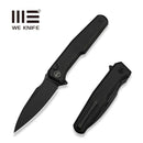WEKNIFE Dressytak Flipper & Button Lock Knife Black Titanium Handle (3.37" Black Stonewashed Bohler M390 Blade) WE25059 - 1 - We Knife